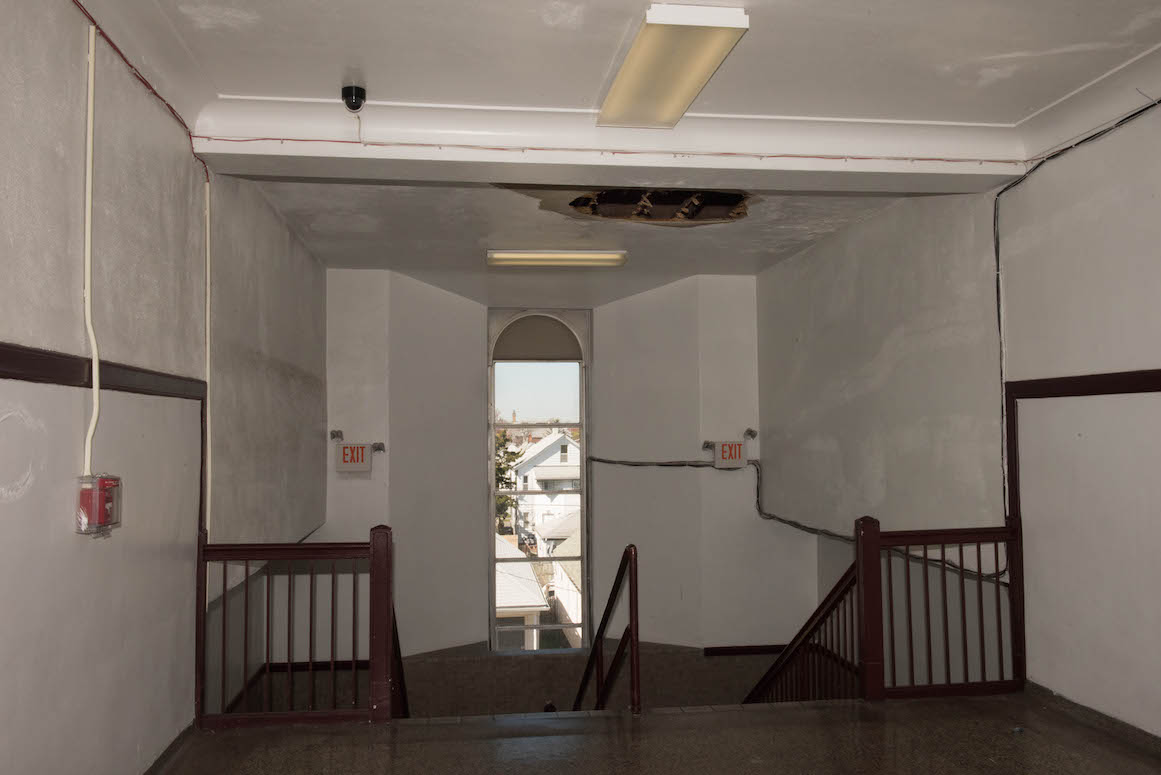 An old, leaking roof at Hamtramck High School slated to be replaced.