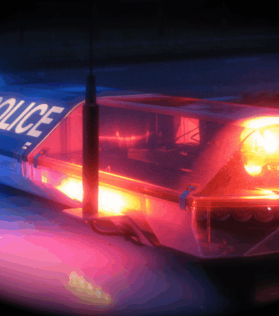 tight shot of generic police car lights