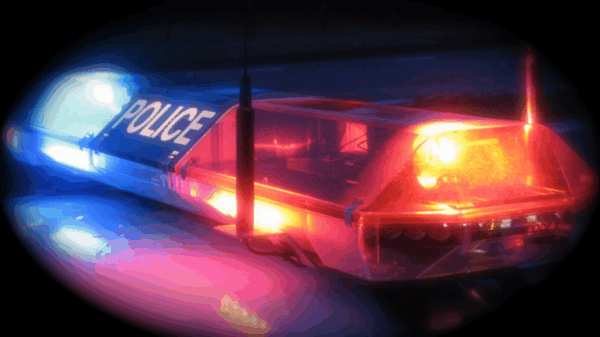 tight shot of generic police car lights