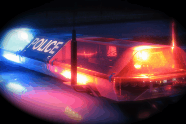 tight shot of generic police car lights