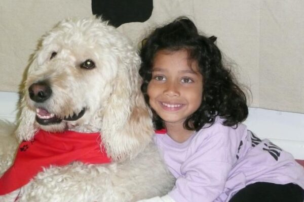 Ehlena Fry and her service dog Wonder