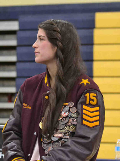 Marina Goocher pictured in wrestling jacket
