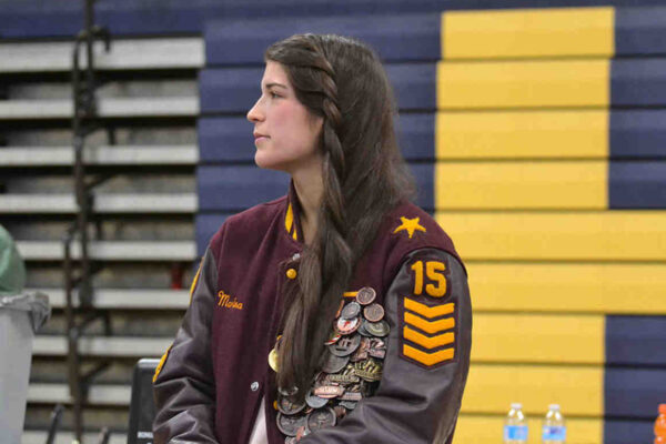 Marina Goocher pictured in wrestling jacket