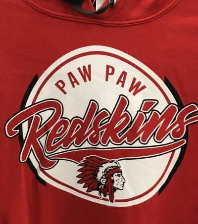Red sweatshirt of "Paw Paw Redskins"