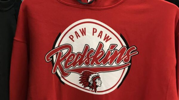 Red sweatshirt of "Paw Paw Redskins"