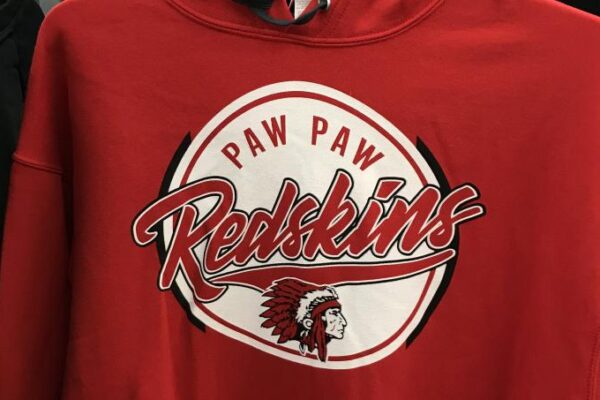 Red sweatshirt of "Paw Paw Redskins"