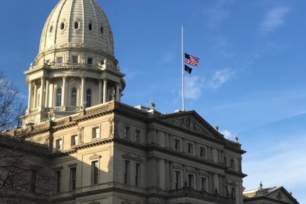 Michigan state capitol building side angle
