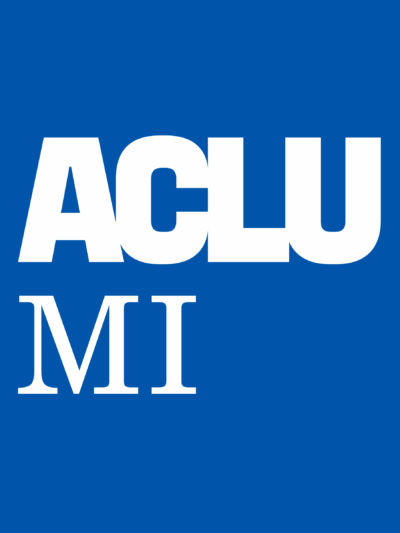 ACLU MI logo blue and white