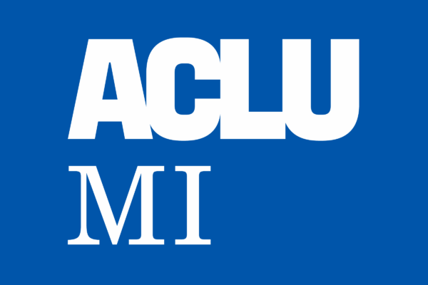 ACLU MI logo blue and white