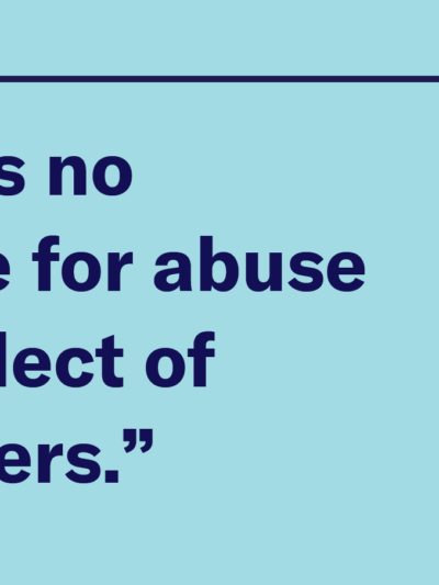 "There's no excuse for abuse or neglect of prisoners."