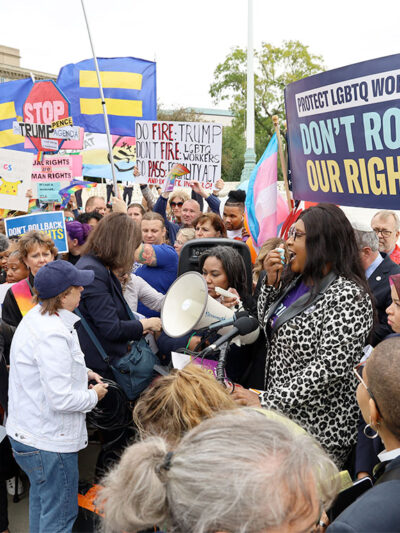 Trans rights rally at the Supreme Court