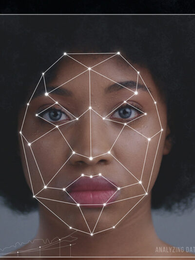 technological scanning of an Afro-American woman's face