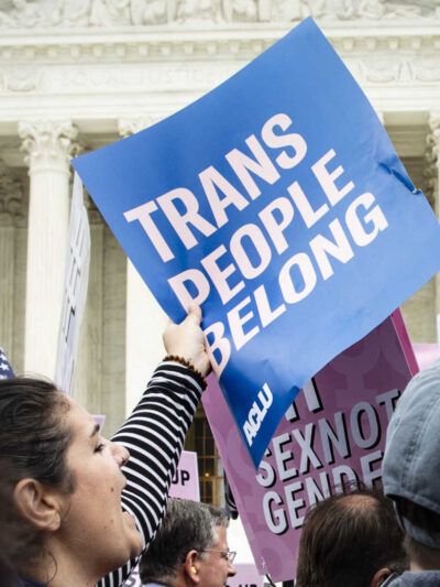 Trans People Belong sign