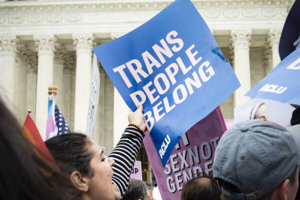 Trans People Belong sign