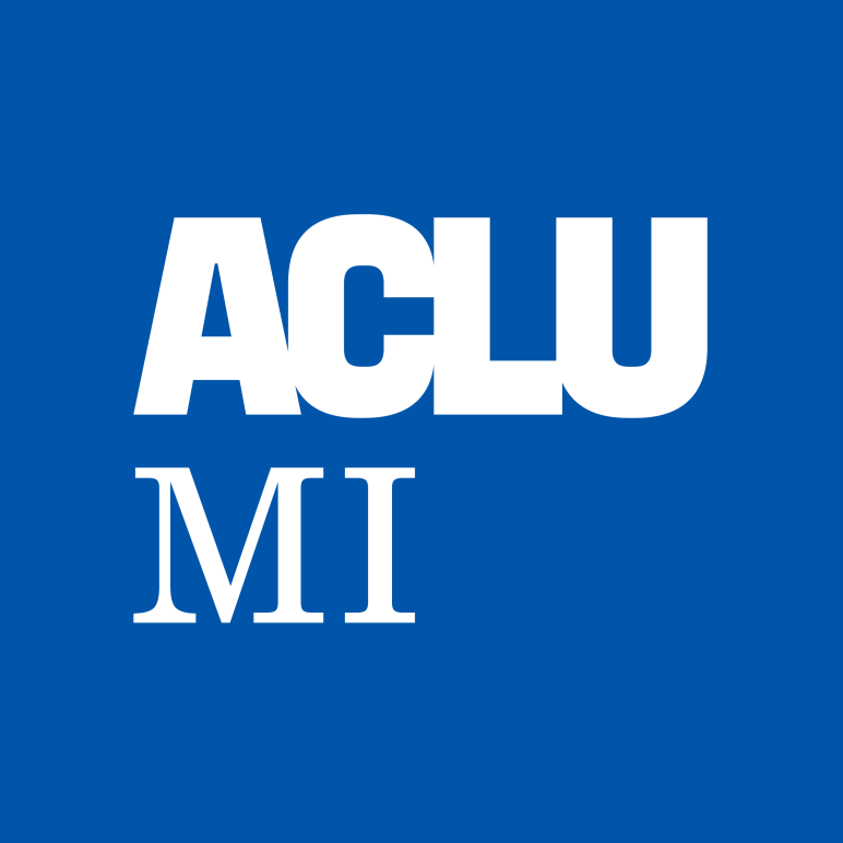 ACLU MI logo blue and white