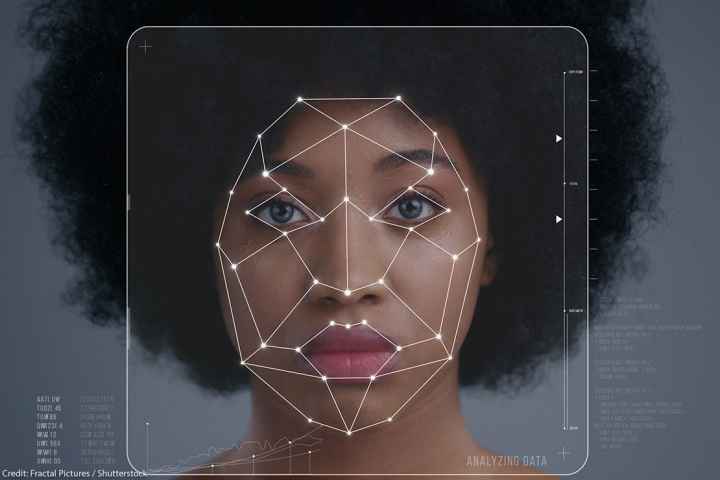 technological scanning of an Afro-American woman's face