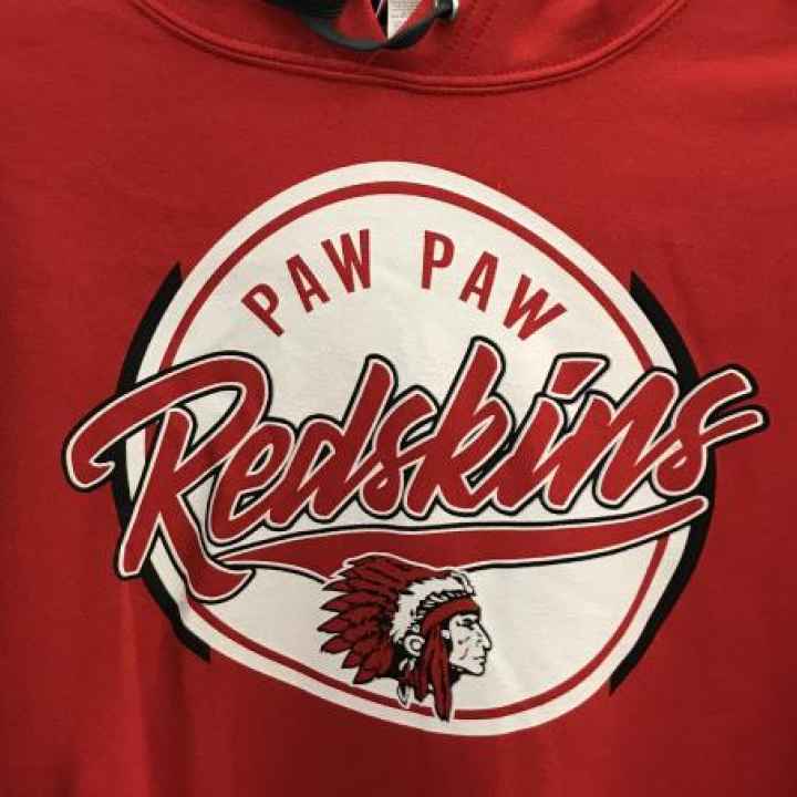 Red sweatshirt of "Paw Paw Redskins"