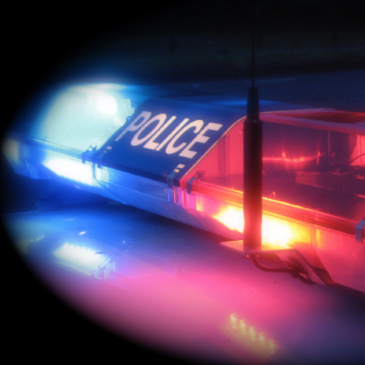 tight shot of generic police car lights 