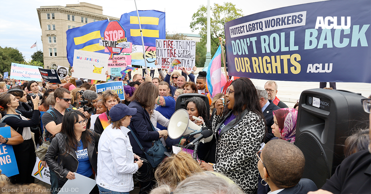 Trans rights rally at the Supreme Court